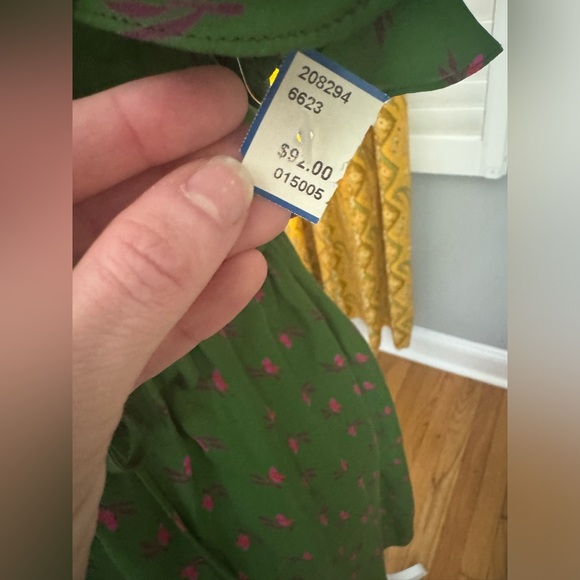 Tucker size Small Green Floral Silk Wrap Dress - Picture 3 of 7